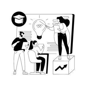 Professional development of teachers abstract concept vector illustration.